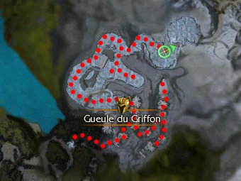 Carte de la quête : Gueule du Griffon (Quête zaishen)