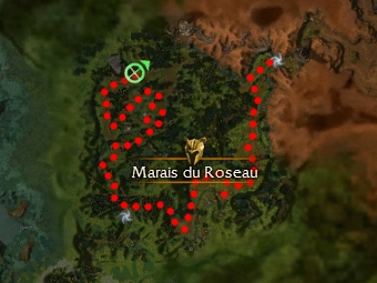 Carte de la quête : Marais du Roseau (Vainqueur zaishen)