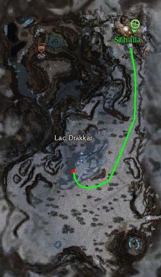 Carte de la quête : Myish, Dame du lac (Quête zaishen)