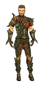 Armure d'écailles de drake d'élite pour rôdeur (Homme) - Vert Face.jpg