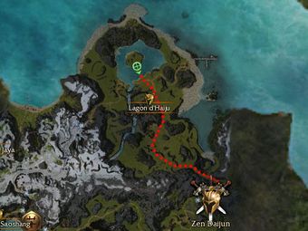 Carte de la quête : Purge du Lagon d'Haiju (Mode difficile)