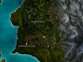 Carte de la quête : Mobrin, le Seigneur des marais (Quête zaishen)