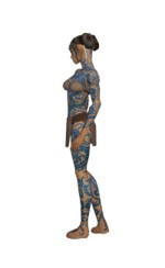 Armure du dragon pour moine (Femme) - Bleu Gauche.jpg